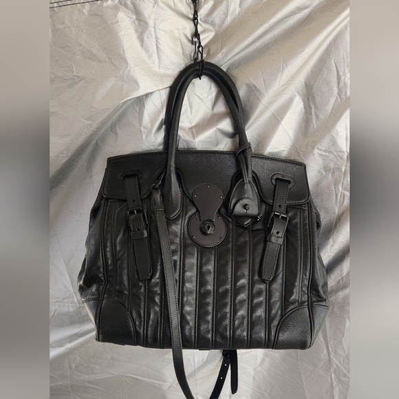 Ralph Lauren Ricky  Quilted Nappa Leather Top Handle Bag- - Picture 6 of 13